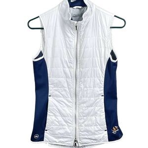 Women's Peter‎ Millar White Lizzie Hybrid Full-Zip Vest XS Indian Logo Gorpcore